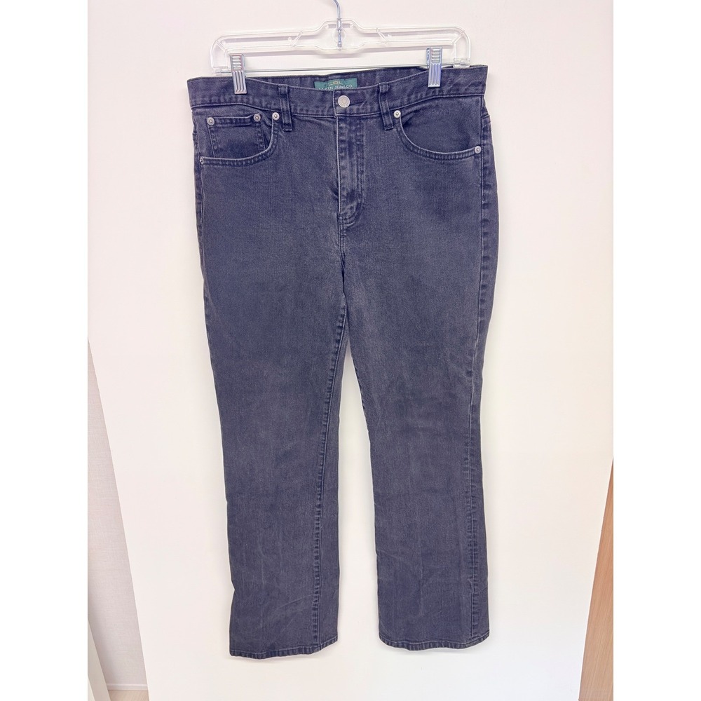 Lauren Ralph Lauren Minimalist Jeans Womens 12 Grey Straight Leg Dark Academia